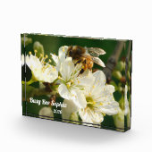 Honeybee & White Plum Macro | Custom Photo Block (Rechts)