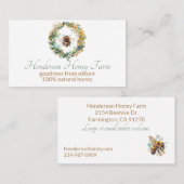 Honeybee Wreath Business Visitenkarte (Vorne/Hinten)