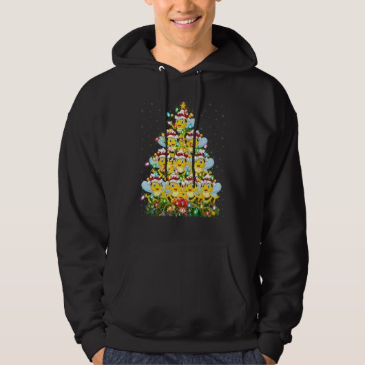 Honeybee   Xmas Lights Santa Honeybee Christmas Tr Hoodie (Vorderseite)