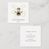 Honeybeeper-Honeybeeper-Logo von Queen Bee Crown Quadratische Visitenkarte (Vorne/Hinten)