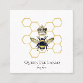 Honeybeeper-Honeybeeper-Logo von Queen Bee Crown Quadratische Visitenkarte (Vorderseite)
