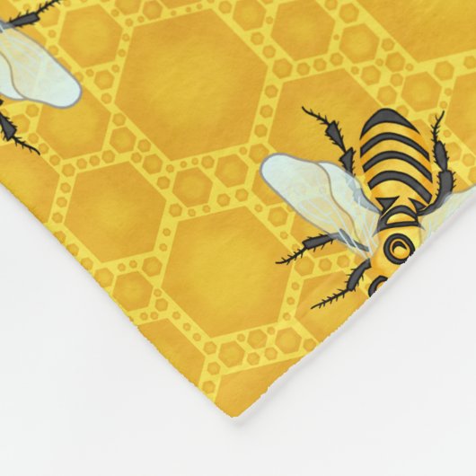 Honeybees Honeycomb Beehive Bee Nature Pattern Fleecedecke (Ecke)