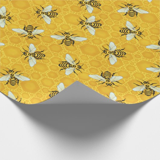 Honeybees Honeycomb Beehive Nature Bee Party Geschenkpapier (Ecke)