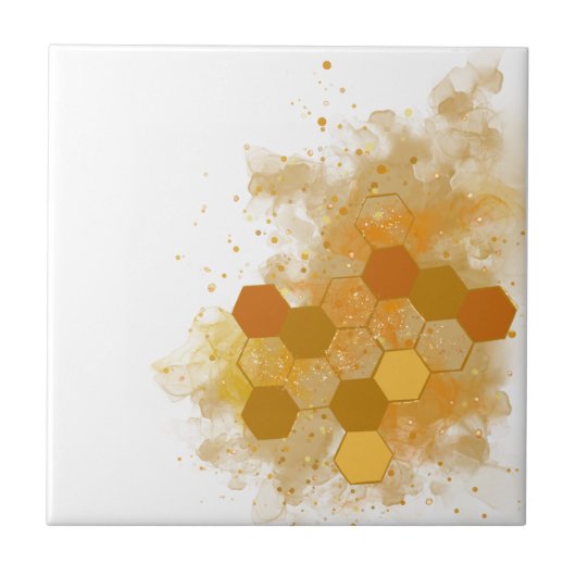 Honeycomb Alcohol Ink Fliese (Vorderseite)