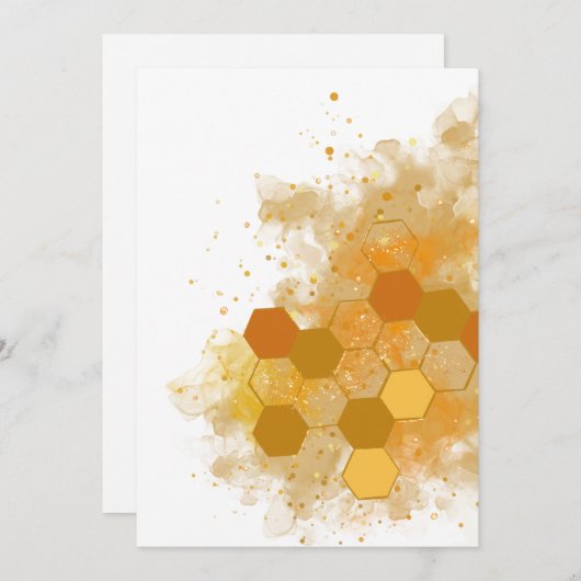 Honeycomb Alcohol Ink Save The Date (Vorne/Hinten)