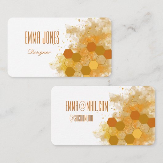Honeycomb Alcohol Ink Visitenkarte (Vorne/Hinten)