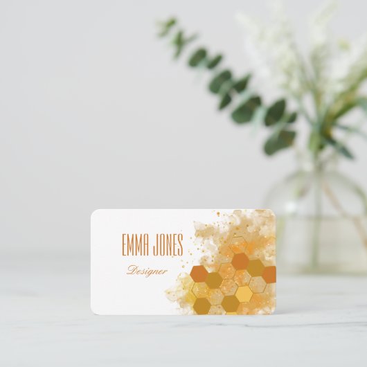 Honeycomb Alcohol Ink Visitenkarte (Stehend Vorderseite)