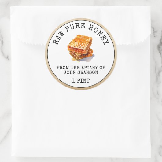 Honeycomb Apiary Honeycomb Runder Aufkleber (Tasche)