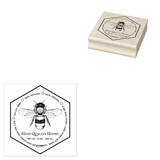 Honeycomb Apiary Skincare Tattoo Bee Gummistempel (Stempel)