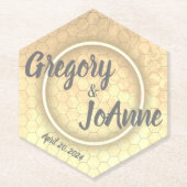 Honeycomb April Wedding Recycling Paper Untersetze Untersetzer (Vorderseite)