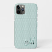 Honeycomb Aquamarin Monogram Case-Mate iPhone Hülle (Rückseite)
