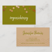 Honeycomb Bear Apiary Green Gold Visitenkarte (Vorne/Hinten)
