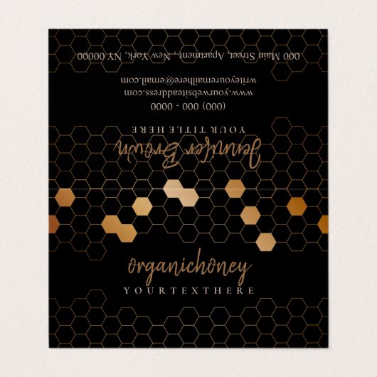 Honeycomb Bee Apiary Visitenkarten (Außenseite Aufgefaltet)
