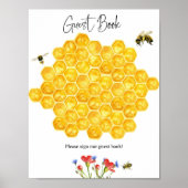 Honeycomb Bee Baby Shooter Guest Book Game Poster (Vorne)