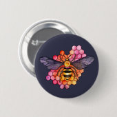 Honeycomb Bee Button (Vorne & Hinten)