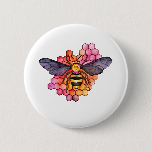 Honeycomb Bee Button (Vorderseite)
