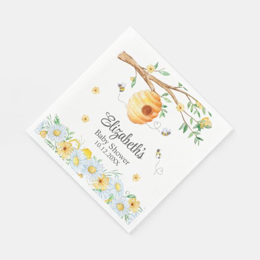 Honeycomb Bee Chamomile Baby Dusche Serviette (Ecke)