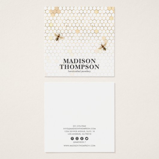 Honeycomb Bee Earring Display (Vorne & Hinten)
