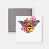 Honeycomb Bee Magnet (Vorderseite/Rückseite)