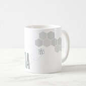 Honeycomb Bee Name Typografie Design Kaffeetasse (VorderseiteRechts)