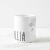 Honeycomb Bee Name Typografie Design Kaffeetasse (Mittel)