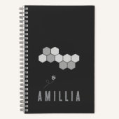 Honeycomb Bee Name Typografie Design Notizblock (Vorderseite)