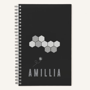 Honeycomb Bee Name Typografie Design Notizblock