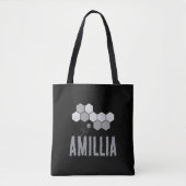 Honeycomb Bee Name Typografie Design Tasche (Vorderseite)