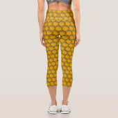 Honeycomb Bee Pattern Capri Leggings (Rückseite)