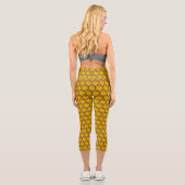 Honeycomb Bee Pattern Capri Leggings (Rückseite)