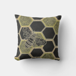 Honeycomb & Bee Pillow Kissen