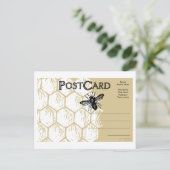 Honeycomb Bee Postcard Postkarte (Stehend Vorderseite)