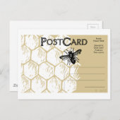 Honeycomb Bee Postcard Postkarte (Vorne/Hinten)