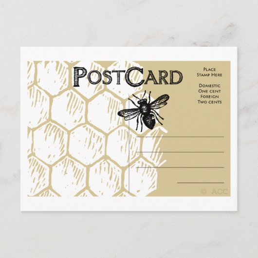 Honeycomb Bee Postcard Postkarte (Vorderseite)