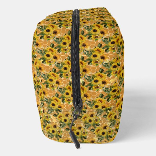 Honeycomb Bee Sonnenblumenmuster Waschbeutel (Rechts)