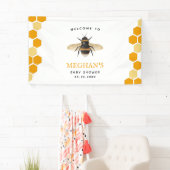 Honeycomb Bee Theme Babydusche Willkommen Banner (Insitu)