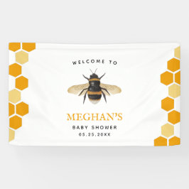 Honeycomb Bee Theme Babydusche Willkommen Banner