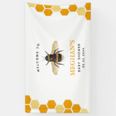 Honeycomb Bee Theme Babydusche Willkommen Banner (Vertikal)