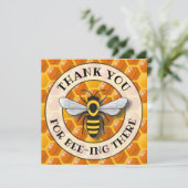 Honeycomb & Bee Vielen Dank Template (Stehend Vorderseite)