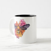 Honeycomb Bee Zweifarbige Tasse (Vorderseite Links)