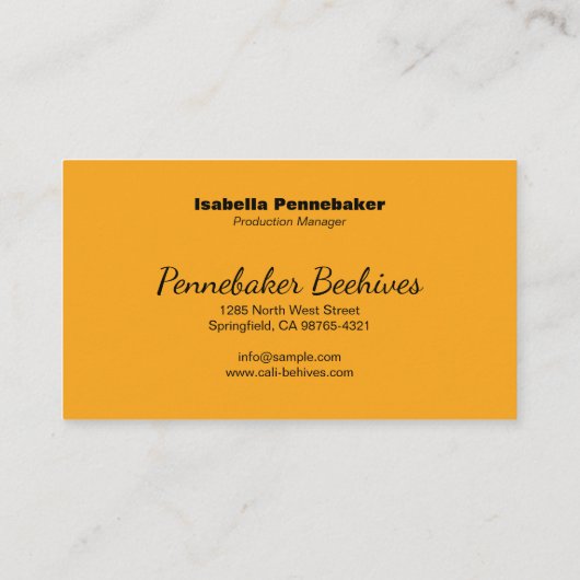 Honeycomb Beehive Frame Apiary Visitenkarte (Rückseite)