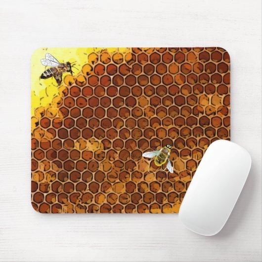 Honeycomb Beehive Honey Bee Mouse Pad Mousepad (Mit Mouse)