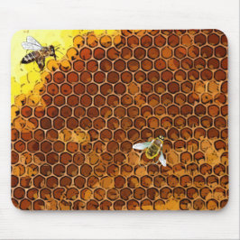 Honeycomb Beehive Honey Bee Mouse Pad Mousepad