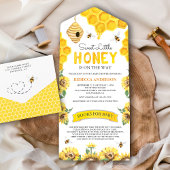 Honeycomb Beehive Sweet Honey Bee Baby Dusche All In One Einladung