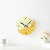 Honeycomb Bees Fun Wall Clock Runde Wanduhr (Zuhause)