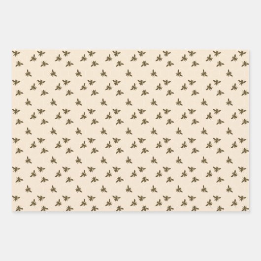Honeycomb Bees Golden Amber Colors Geschenkpapier Set (Vorderseite 3)