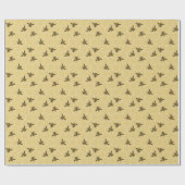 Honeycomb Bees Satin Gold Geschenkpapier (Flach)
