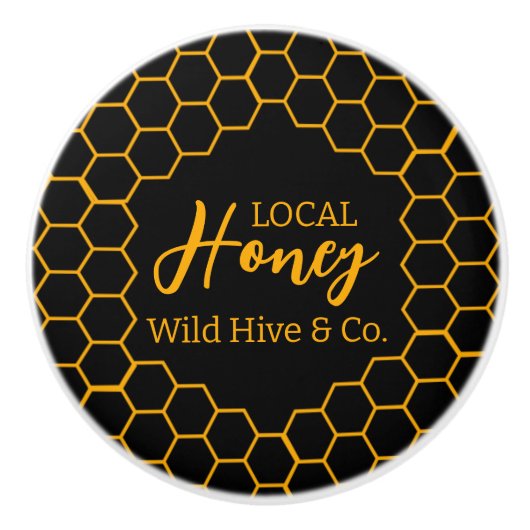 Honeycomb – Black or White Background Keramikknauf (Vorderseite)