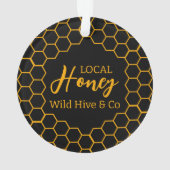 Honeycomb – Black or White Background Ornament (Rückseite)