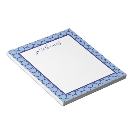 Honeycomb Blue and Navy Notepad Notizblock (angewinkelt)